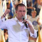 El candidato conservador Ricardo Anaya en el cierre de campa&ntilde;a.