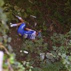 Escalofriante ca&iacute;da del ciclista Remco Evenepoel en el Giro de Lombard&iacute;a
