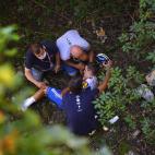 Escalofriante ca&iacute;da del ciclista Remco Evenepoel en el Giro de Lombard&iacute;a