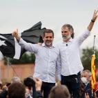 El presidente de Omnium, Jordi Cuixart, y el expresidente de la ANC Jordi Sánchez.