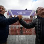 Acto en la plaza roja de Mosc&uacute;.
