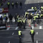 La fuerte presencia policial en el recorrido