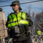 Policías vigilan las calles de Boston