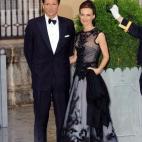 María García de la Rasilla y su esposo, Konstantin de Bulgaria, en la cena de gala previa a la boda de los príncipes de Asturias.