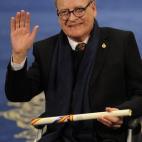 Joaquin Salvador Lavado, alias Quino, tras recoger su premio como creador de Mafalda.