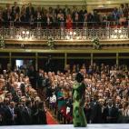 La periodista congoleña Caddy Adzuba, momentos antes de recibir el Premio Príncipe de Asturias de la Concordia por su labor por las mujeres en África.