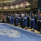 Los reyes de España, Felipe y Letizia a su llegada a la ceremonia de entrega.