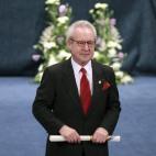 El escritor irlandés John Banville tras recibir el Premio Príncipe de Asturias de las Letras.