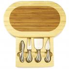 Esta tabla de quesos compacta viene con pequeños cajones con cuchillos de queso y hasta un abridor de vinos.