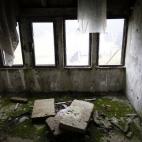 La cabina desde la que los jueces seguían los saltos de esquí.