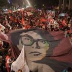 Seguidores del Partido de los Trabajadores celebran la victoria.