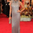 La modelo, vestida de Prabal Gurung en la gala del MET 2014 dedicada al diseñador Charles James.