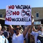 Manifestaci&oacute;n 'antimascarillas' en Madrid