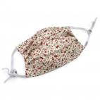 Mascarilla de tela de algodón con filtros (flores rojas)