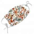Mascarilla de tela de algodón con filtros (flores de otoño)