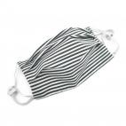 Mascarilla higiénica de tela de algodón con filtros (rayas gris y blanco)