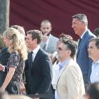 Los populares Pablo Casado y Xabier Garc&iacute;a Albiol llegan a los actos de homenaje.