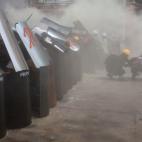 Manifestantes contra el golpe en Birmania.