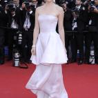 Suki Waterhouse, con un vestido de Christian Dior, en la presentación de The Homesman.