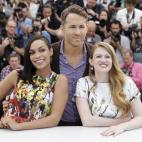 Los tres protagonistas de The Captive en la presentación de la película en el 67º Festival de Cine de Cannes.