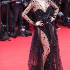 La actriz francesa, con un vestido muy transparente, en la presentación de Gracia de Mónaco.