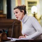 MADRID, SPAIN - NOVEMBER 23: The spokeswoman of the CUP in Congress, Mireia Vehi, speaks in a plenary session in the Congress of Deputies, on 23 November, 2021 in Madrid, Spain. The draft General State Budget of 2022 faces from Monday in the Pl...