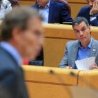 Debate en el Senado entre Sánchez y Feijóo.