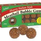 Con el eslogan ‘Hearty Italian style’ (en español, ‘Al más puro estilo italiano’) este producto podría hacer la boca agua a los amantes de las auténticas albóndigas italianas, pero al tratarse de un chicle… ¿Quién quiere ese sab...