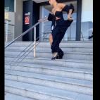 El susto de Cristina Pedroche con su vestido.