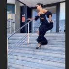 El susto de Cristina Pedroche con su vestido.