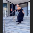 El susto de Cristina Pedroche con su vestido.