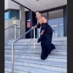 El susto de Cristina Pedroche con su vestido.