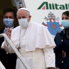 El papa Francisco viajando a Irak.