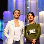 Con Penélope Cruz en los ensayos de los Oscar en el teatro Kodak