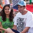 En el rodaje de Niños grandes con Adam Sandler