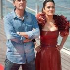 Con Antonio Banderas en la presentación de El gato con botas en el Festival de Cannes