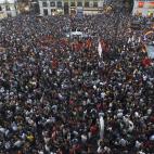 La Puerta del Sol de Madrid se ha llenado por completo durante la manifestación. Fuentes policiales cifran en 20.000 las personas que se han reunido allí.