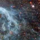 Esta imagen del Hubble muestra una porción de La Gran Nube de Magallanes, una pequeña y cercana galaxia que orbita en nuestra galaxia, la Vía Láctea.