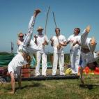 Capoeira en las playas de Cornualles, Reino Unido, en junio de 2008.