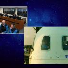 Vista partida de la nave y el centro de control