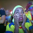Una aficionada de Ecuador, durante el partido que enfrentó a su selección con Honduras (Photo by Joe Raedle/Getty Images)