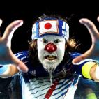 Un aficionado japonés durante el partido de su selección contra Grecia (Photo by Laurence Griffiths/Getty Images)