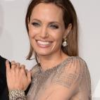 HOLLYWOOD, CA - MARCH 02: Actress Angelina Jolie poses in the press room during the Oscars at Loews Hollywood Hotel on March 2, 2014 in Hollywood, California. (Photo by Jason Merritt/Getty Images)