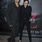 PARIS, FRANCE - JUNE 03: Brad Pitt and Angelina Jolie pose as they arrive for the Paris premiere of 'World War Z' at Cinema UGC Normandie on June 3, 2013 in Paris, France. (Photo by Pascal Le Segretain/Getty Images For Paramount)