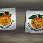Pegatinas de 'asegurar el voto' en Georgia.