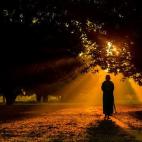 (c) Jubair Bin Iqbal, Bangladesh, Categoría Gente, Competición abierta, Sony World Photography Awards. Título de la imagen: Vigorous Touch of the Morning (El vigoroso toque de la mañana) Descripción de la imagen: Un monje hindú camina du...