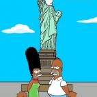 Ilustración de denuncia de los abusos policiales que han tenido lugar por diversas localidades estadounidenses en 2014 por motivos raciales.