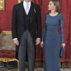 Durante una recepción con los cuerpos diplomáticos en febrero de 2014.