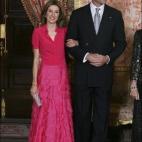 En una cena de gala en Zarzuela con motivo de la visita del rey de Arabia Saudí. En julio de 2008.