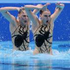 Las rusas Svetlana Kolesnichenko and Svetlana Romashina recuperaron una actuación que ya les valió el apodo de las 'viudas negras'